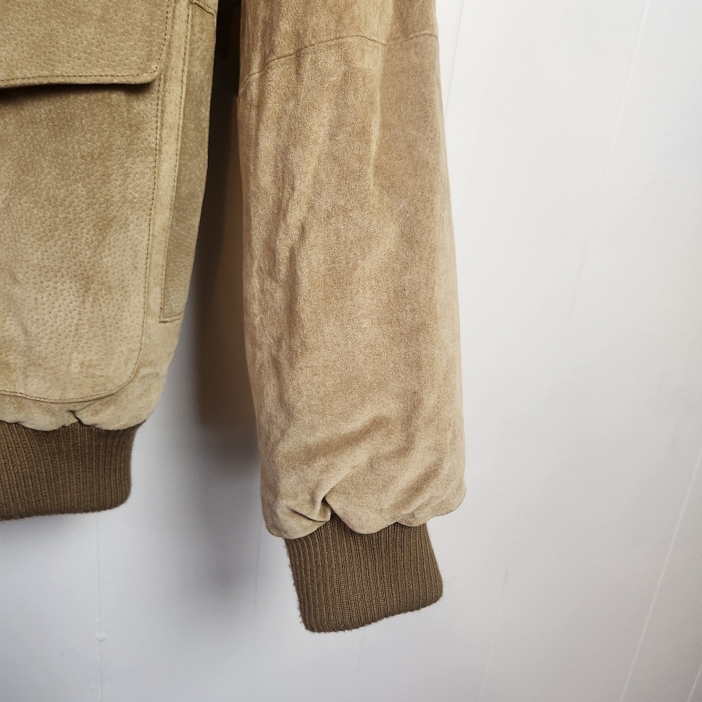 Vintage Mens Suede Leather Jacket 90s 1990s Brown Western Cosplay Grunge Small - Picture 4 of 13
